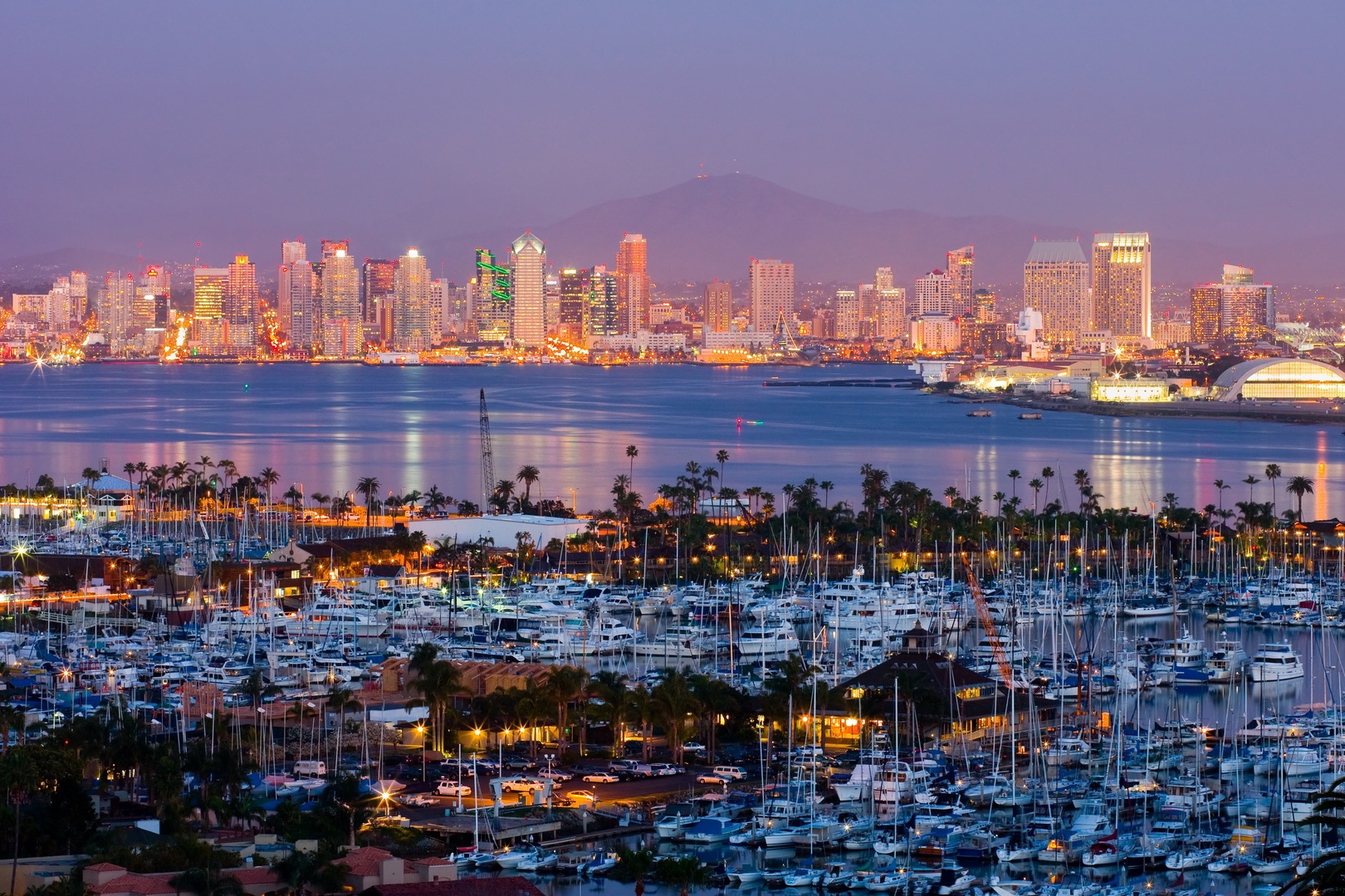 San Diego skyline at dusk
